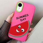 For iPhone XR Watermelon PC Hybrid TPU Phone Case(Rose Red)