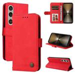 For Sony Xperia 1 VI Skin Feel Life Tree Metal Button Leather Phone Case(Red)