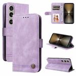 For Sony Xperia 1 VI Skin Feel Life Tree Metal Button Leather Phone Case(Purple)