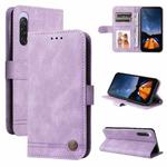 For Sony Xperia 10 V Skin Feel Life Tree Metal Button Leather Phone Case(Purple)