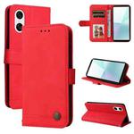 For Sony Xperia 10 VI Skin Feel Life Tree Metal Button Leather Phone Case(Red)