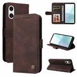 For Sony Xperia 10 VI Skin Feel Life Tree Metal Button Leather Phone Case(Brown)