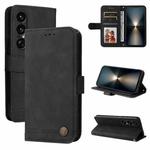 For Sony Xperia 1 VII Skin Feel Life Tree Metal Button Leather Phone Case(Black)