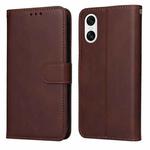 For Sony Xperia 10 VI Classic Calf Texture Flip Leather Phone Case(Brown)