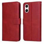 For Sony Xperia 10 VI Classic Calf Texture Flip Leather Phone Case(Red)