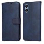 For Sony Xperia 5 V Classic Calf Texture Flip Leather Phone Case(Blue)