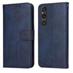 For Sony Xperia 1 V Classic Calf Texture Flip Leather Phone Case(Blue)