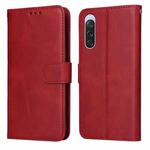 For Sony Xperia 10 V Classic Calf Texture Flip Leather Phone Case(Red)