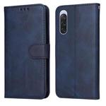 For Sony Xperia 10 V Classic Calf Texture Flip Leather Phone Case(Blue)