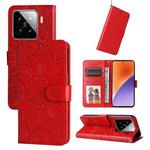 For Xiaomi 15 Embossed Sunflower Leather Phone Case(Red)