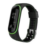 For Xiaomi Mi Band 4 / 3 Silicone Two-color Thread Watch Band, Style:Bamboo Joint Texture(Green)