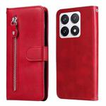 For Xiaomi 14T Pro Fashion Calf Texture Zipper Leather Phone Case(Red)