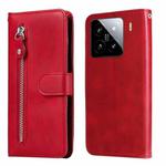 For Xiaomi 15 Fashion Calf Texture Zipper Leather Phone Case(Red)