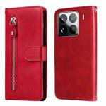 For Xiaomi 15 Pro Fashion Calf Texture Zipper Leather Phone Case(Red)