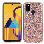 For Samsung Galaxy A21s Glitter Powder Shockproof TPU Protective Case(Rose Gold)