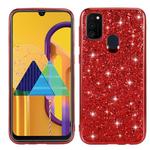 For Samsung Galaxy A21s Glitter Powder Shockproof TPU Protective Case(Red)