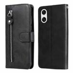 For Sony Xperia 10 VI Fashion Calf Texture Zipper Leather Phone Case(Black)