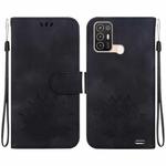 For ZTE Blade A52 Lotus Embossed Leather Phone Case(Black)