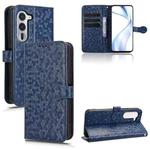 For Fujitsu Arrows Alpha F-51F Honeycomb Dot Texture Leather Phone Case(Blue)