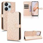 For Xiaomi Redmi 13 4G / Note 13R 5G Honeycomb Dot Texture Leather Phone Case(Gold)