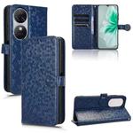 For Oukitel C38 Honeycomb Dot Texture Leather Phone Case(Blue)