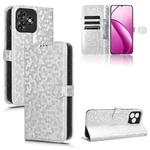 For Oukitel C53 Honeycomb Dot Texture Leather Phone Case(Silver)