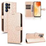 For Oukitel C1 / C1 Pro Honeycomb Dot Texture Leather Phone Case(Gold)