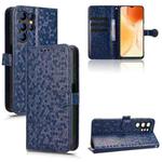 For Oukitel C1 / C1 Pro Honeycomb Dot Texture Leather Phone Case(Blue)