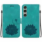 For Sony Xperia 1 VI Lotus Embossed Leather Phone Case(Green)