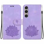 For Sony Xperia 1 VI Lotus Embossed Leather Phone Case(Purple)
