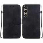 For Sony Xperia 1 VI Lotus Embossed Leather Phone Case(Black)