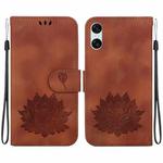 For Sony Xperia 5 VI Lotus Embossed Leather Phone Case(Brown)