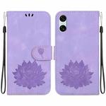 For Sony Xperia 5 VI Lotus Embossed Leather Phone Case(Purple)