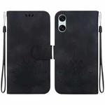 For Sony Xperia 5 VI Lotus Embossed Leather Phone Case(Black)
