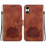 For Sony Xperia 10 VI Lotus Embossed Leather Phone Case(Brown)