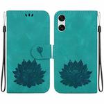 For Sony Xperia 10 VI Lotus Embossed Leather Phone Case(Green)