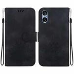 For Sony Xperia 5 V Lotus Embossed Leather Phone Case(Black)