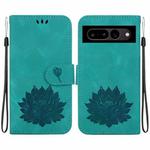 For Google Pixel 7 Lotus Embossed Leather Phone Case(Green)