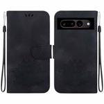For Google Pixel 7 Lotus Embossed Leather Phone Case(Black)