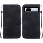 For Google Pixel 7a Lotus Embossed Leather Phone Case(Black)