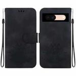 For Google Pixel 8a Lotus Embossed Leather Phone Case(Black)