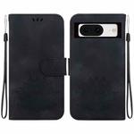 For Google Pixel 8 Lotus Embossed Leather Phone Case(Black)