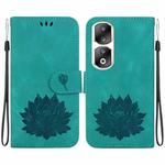 For Honor 90 Pro Lotus Embossed Leather Phone Case(Green)