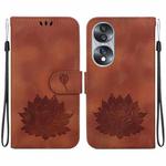 For Honor 70 Lotus Embossed Leather Phone Case(Brown)
