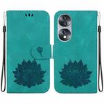 For Honor 70 Lotus Embossed Leather Phone Case(Green)