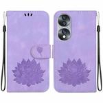 For Honor 70 Lotus Embossed Leather Phone Case(Purple)
