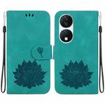 For Honor X7b / Play 50 Plus Lotus Embossed Leather Phone Case(Green)