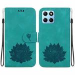 For Honor X8 5G Lotus Embossed Leather Phone Case(Green)