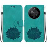 For Honor X9b / Magic6 Lite Lotus Embossed Leather Phone Case(Green)