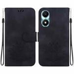 For Honor X5 Plus / Play 40C Lotus Embossed Leather Phone Case(Black)